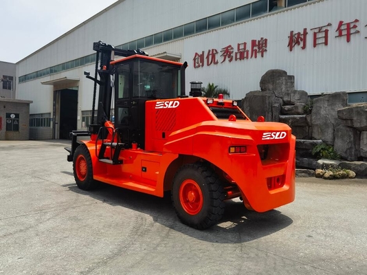 angepasster orange-roter Hydraulikgetriebe Schwerlast-Forklift mit Vorder- oder Hinterradlenkung