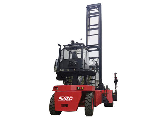 Roter Leercontainer-Handler mit Kessler D102PL341 Antriebsachse und CUMMINS-Motor