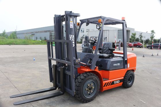 3,5 Ton Diesel Forklift Two Stages freie breite Ansicht des Aufzug-Mast-3m